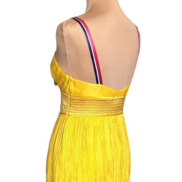 NWOT Catherine Malandrino Flowy Dress Sz.6 100% Silk Yellow Event Feminine - Picture 8 of 15